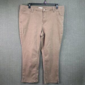 Maurices M Jeans Womens 18W Brown Regular Slim Straight Fit Mid-Rise Denim Pants